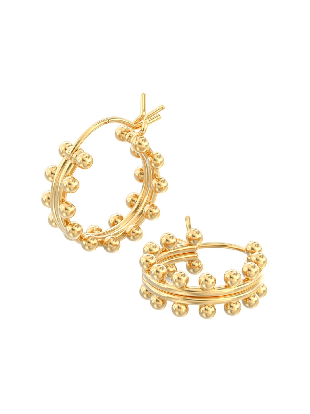 

LeCalla 925 Sterling Silver Gold-Plated Contemporary Hoop Earrings