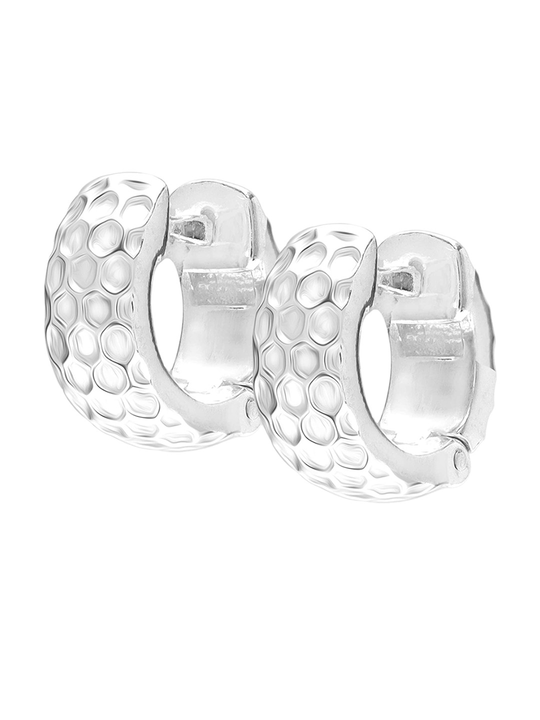 

LeCalla Silver-Plated Contemporary 925 Sterling Silver Hoop Earrings