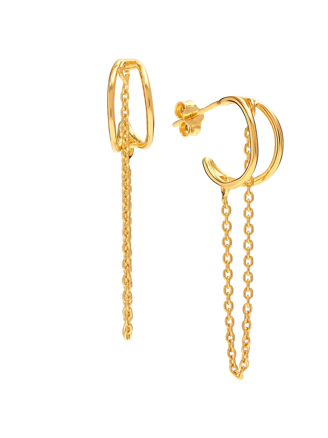 

LeCalla Gold-Plated 925 Sterling Silver Contemporary Drop Earrings