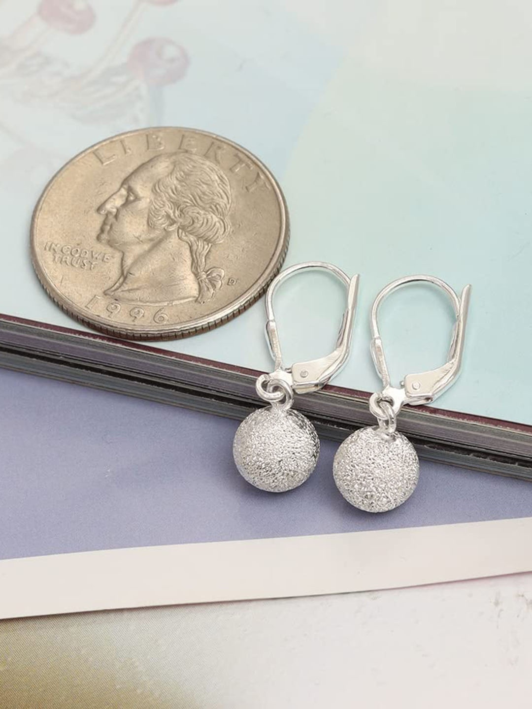 

LeCalla Silver Plated 92.5 Sterling Silver Contemporary Drop Earrings