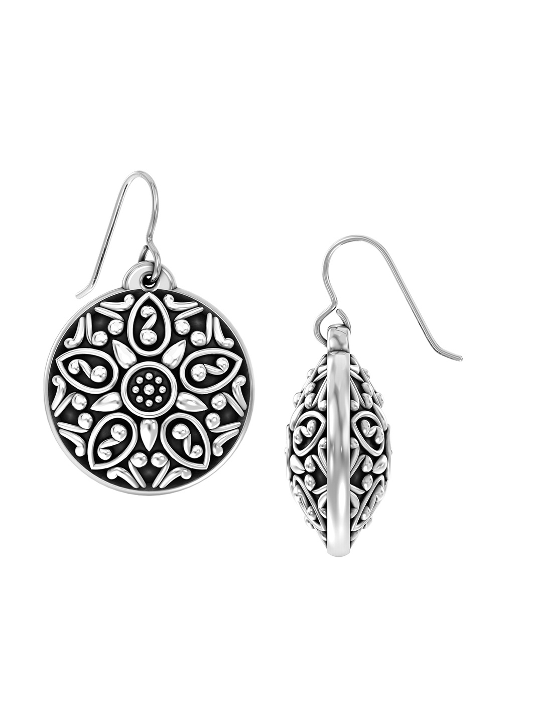 

LeCalla Silver Plated Contemporary Drop Earrings, Grey