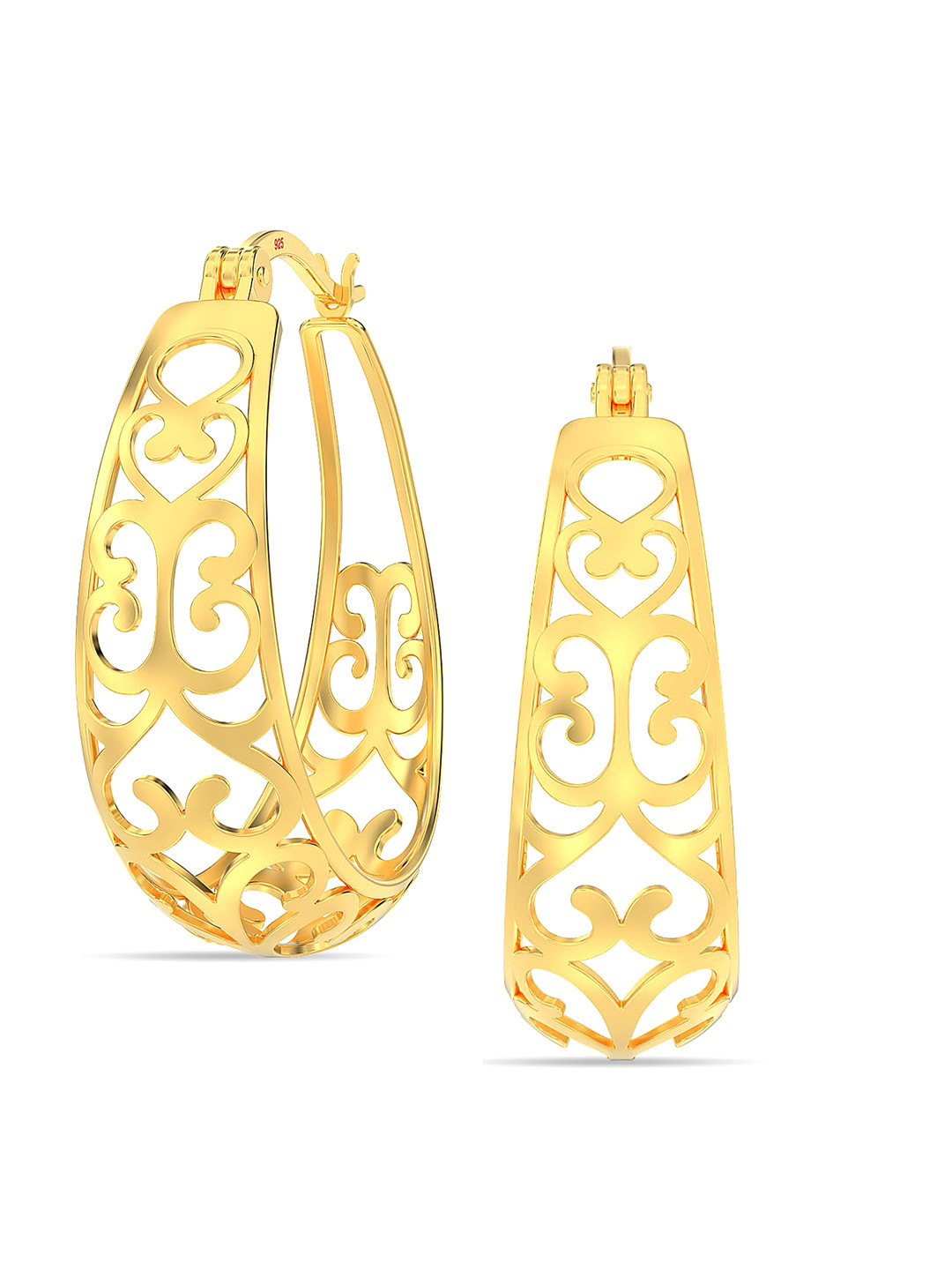 

LeCalla 925 Sterling Silver Gold-Plated Contemporary Hoop Earrings