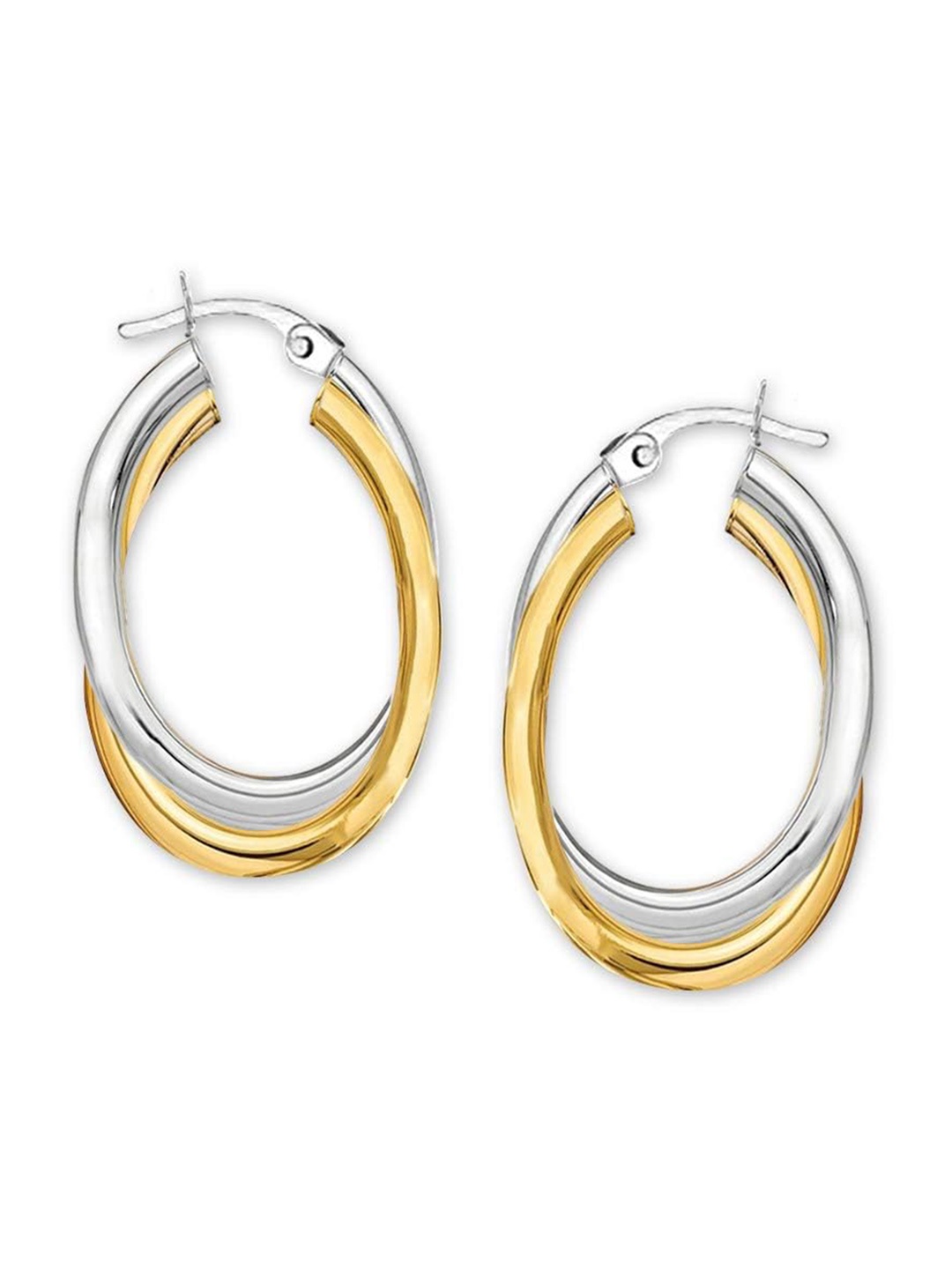 

LeCalla 925 Sterling Silver Gold-Plated Contemporary Hoop Earrings