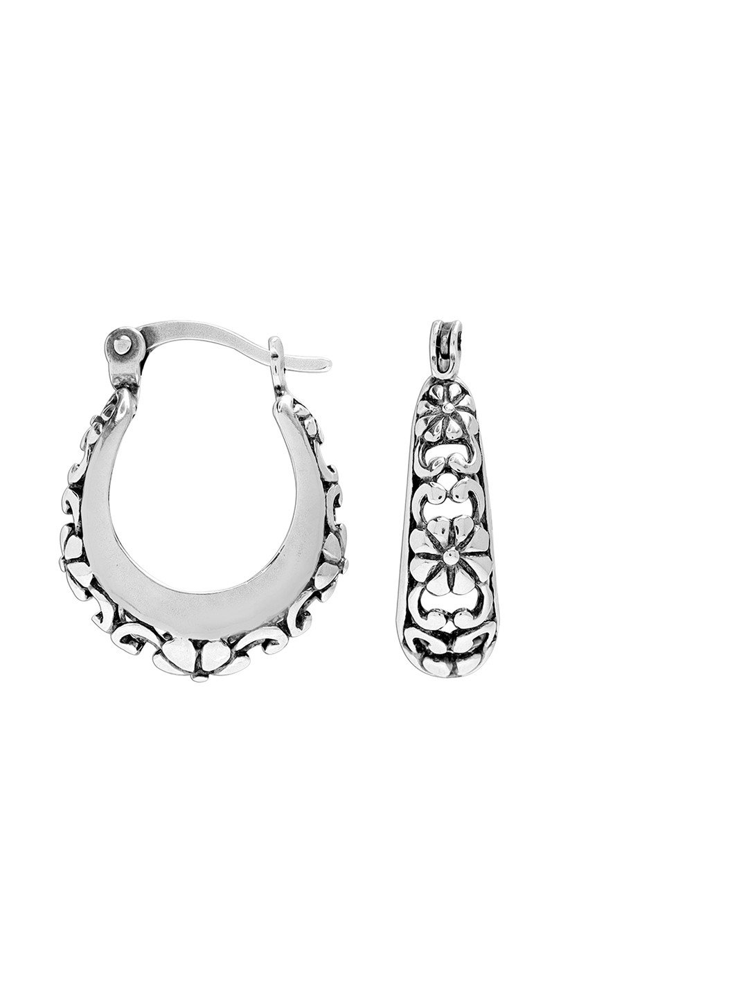 

LeCalla Silver Plated Contemporary 925 Sterling Silver Drop Earrings, Grey melange