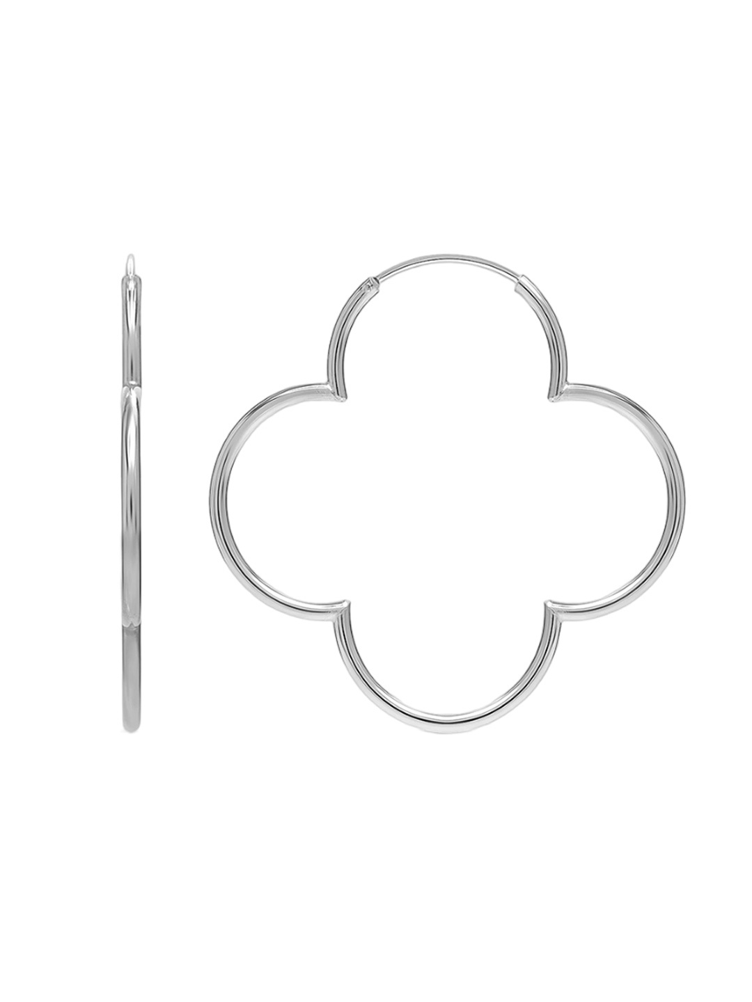

LeCalla Silver Plated 925 Sterling Silver Contemporary Hoop Earrings