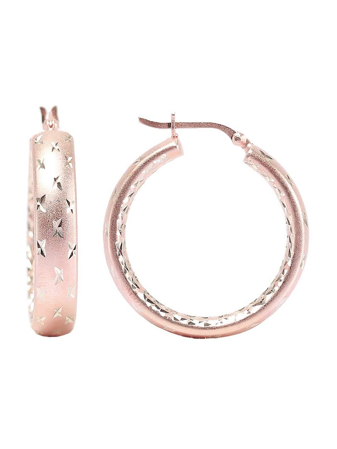 

LeCalla Rose Gold Plated Contemporary Hoop Earrings