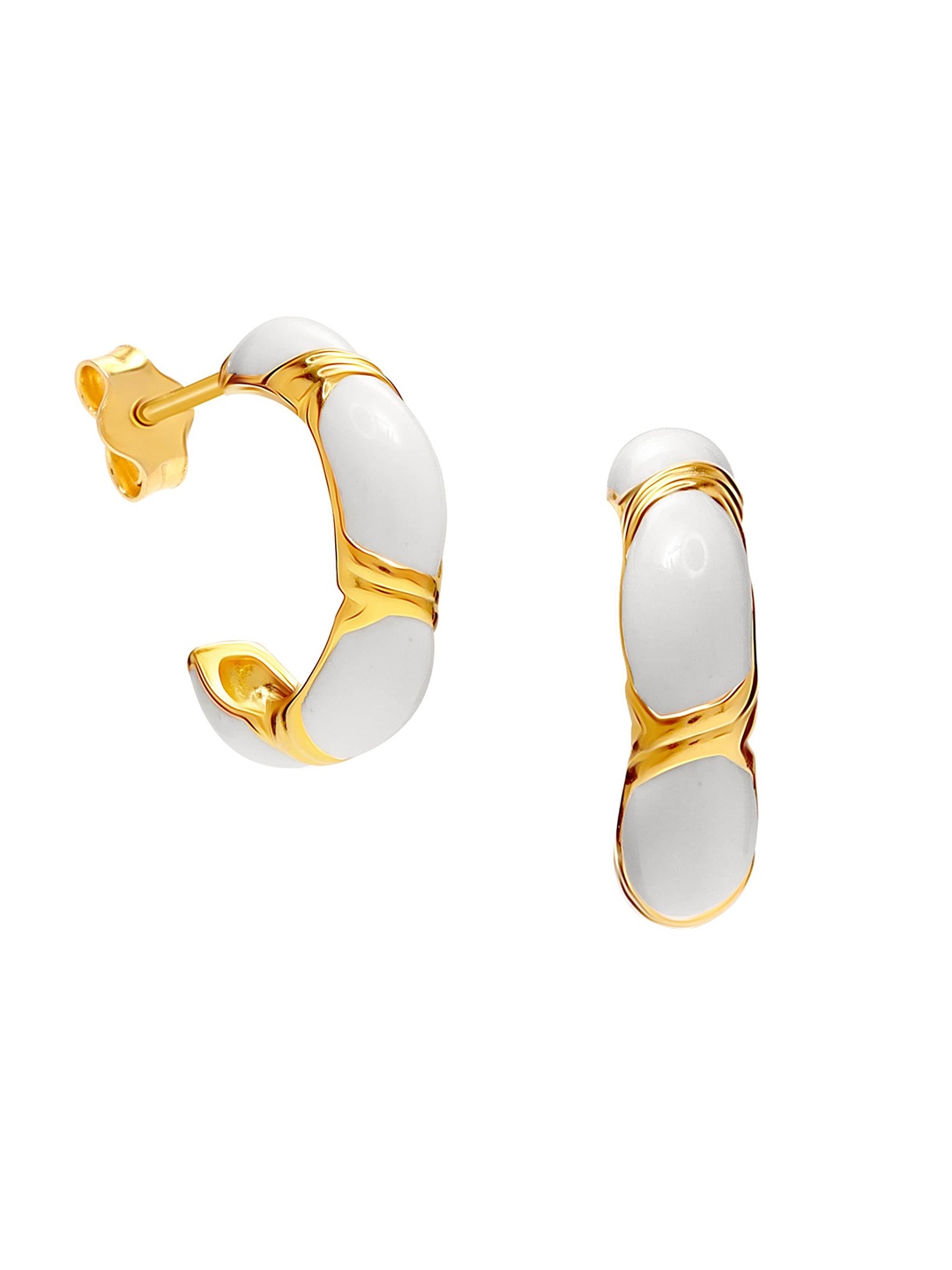 

LeCalla Gold-Plated Contemporary Half Hoop Earrings