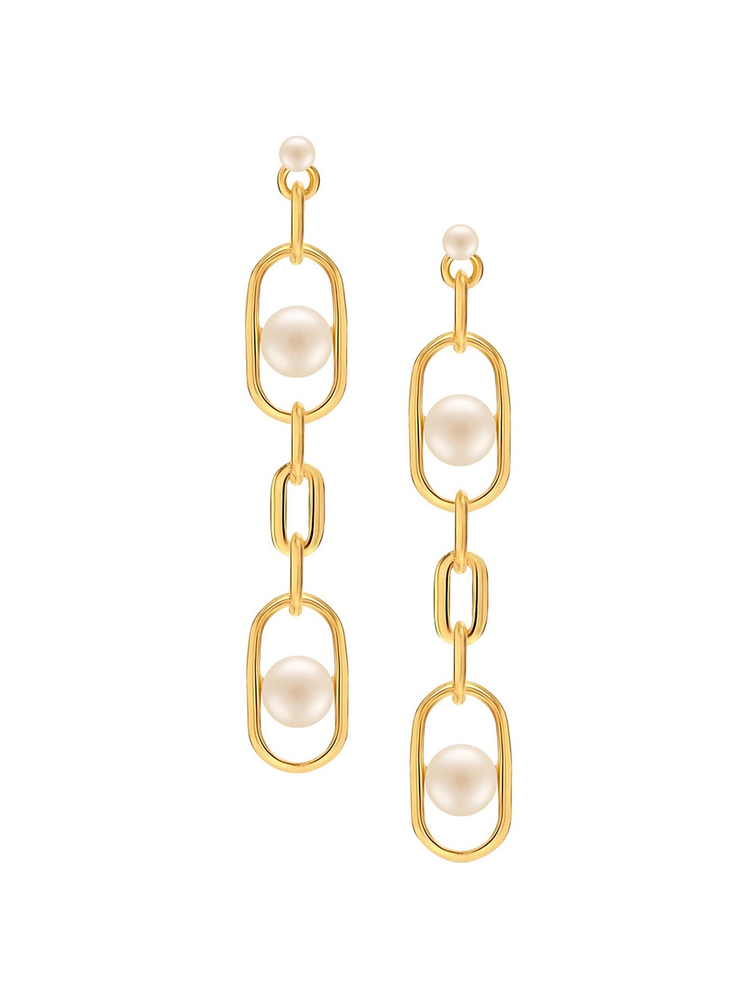 

LeCalla 925 Sterling Silver Gold-Plated Beaded Drop Earrings