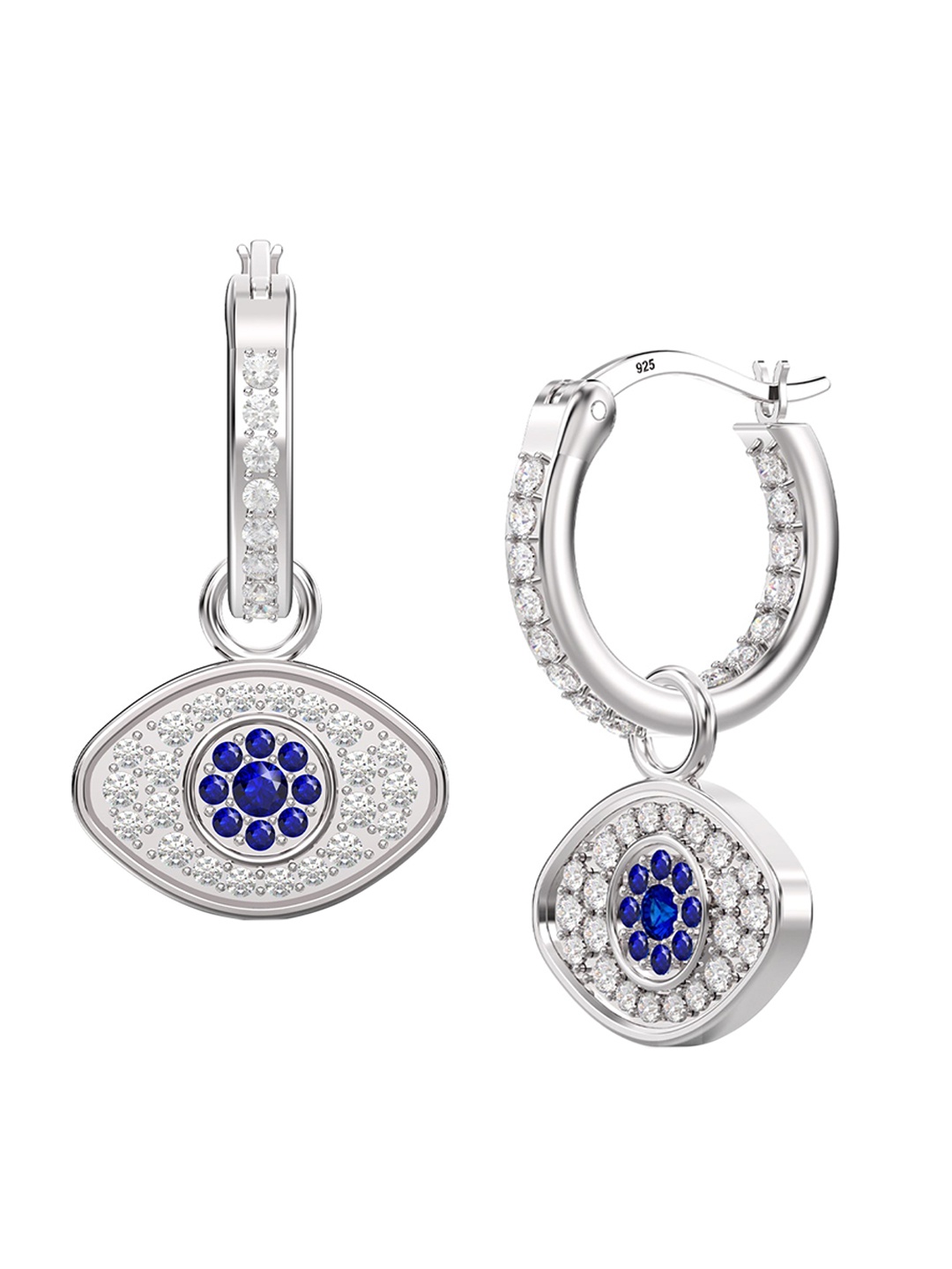 

LeCalla 925 Sterling Silver Plated Cubic Zirconia Studded Drop Earrings