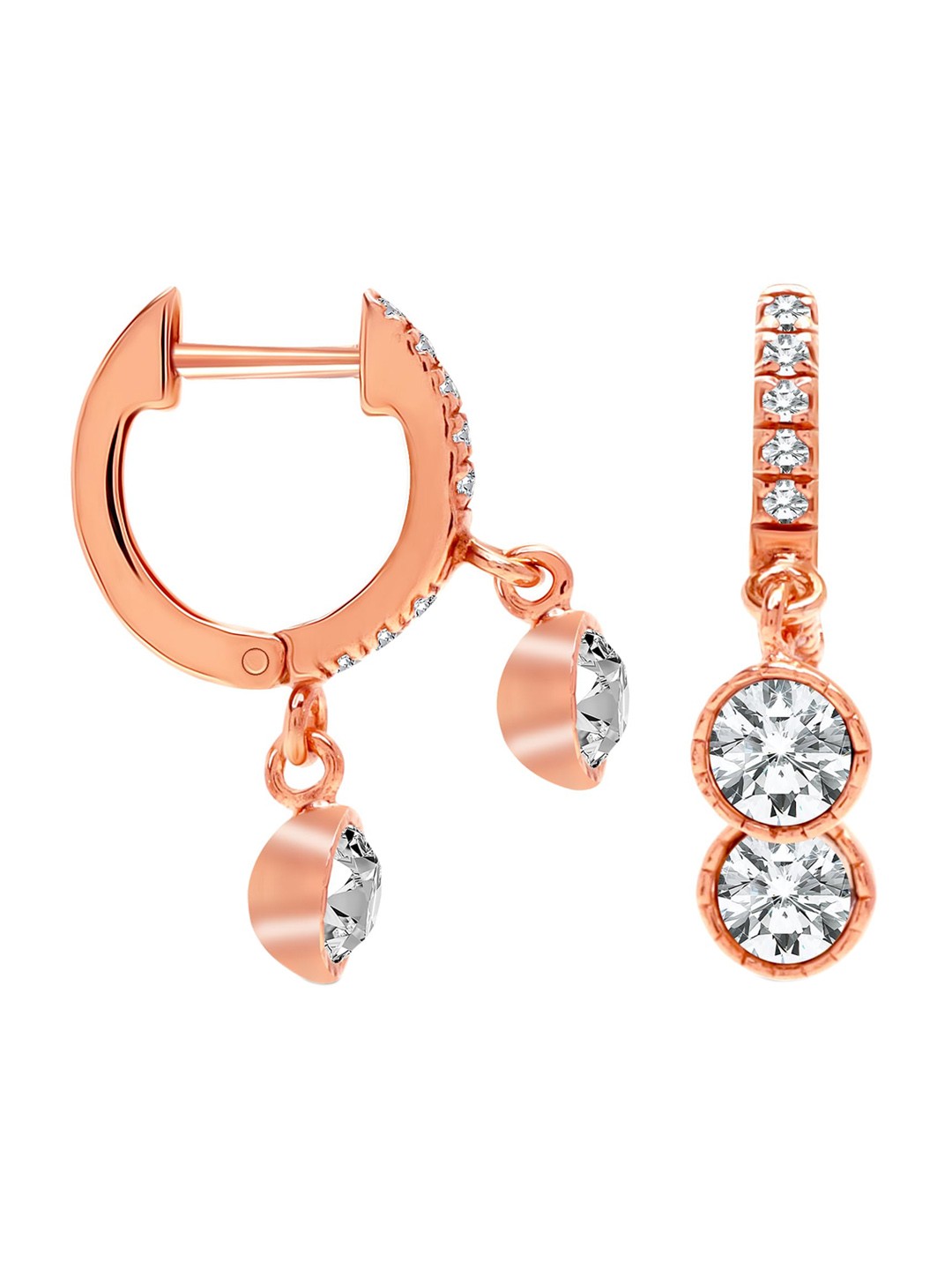 

LeCalla Rose Gold-Plated Cubic Zirconia-Studded Hoop Earrings
