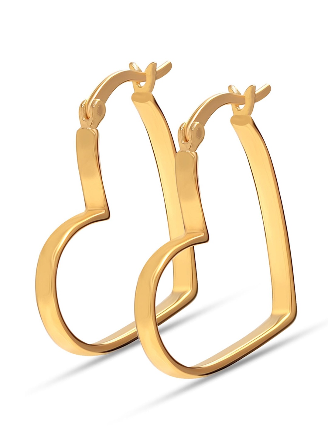 

LeCalla 925 Sterling Silver Gold-Plated Heart Shaped Hoop Earrings