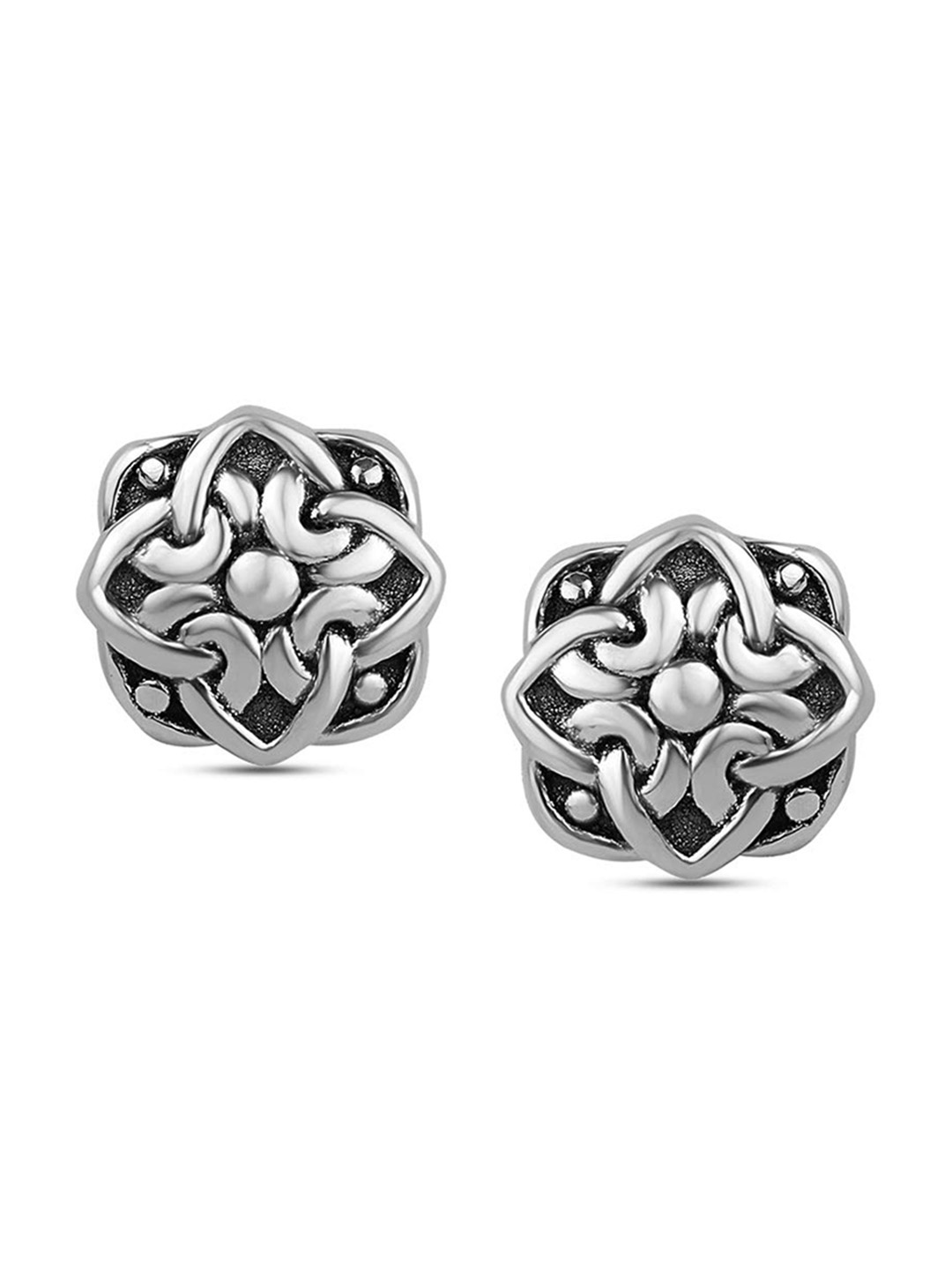 

LeCalla Silver Plated Contemporary Stud Earrings, Grey