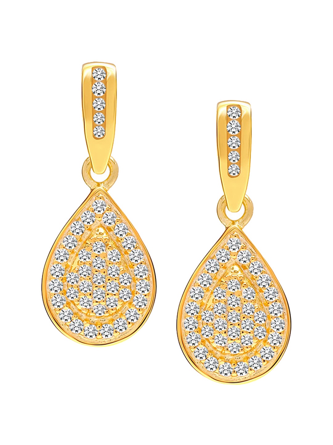 

LeCalla 92.5 Sterling Silver Gold-Plated Cubic Zirconia Sudded Drop Earrings