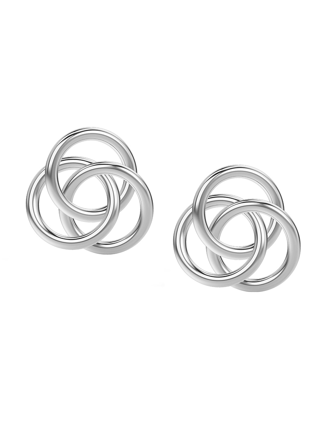 

LeCalla 925 Sterling Silver Rhodium-Plated Circular Studs Earrings