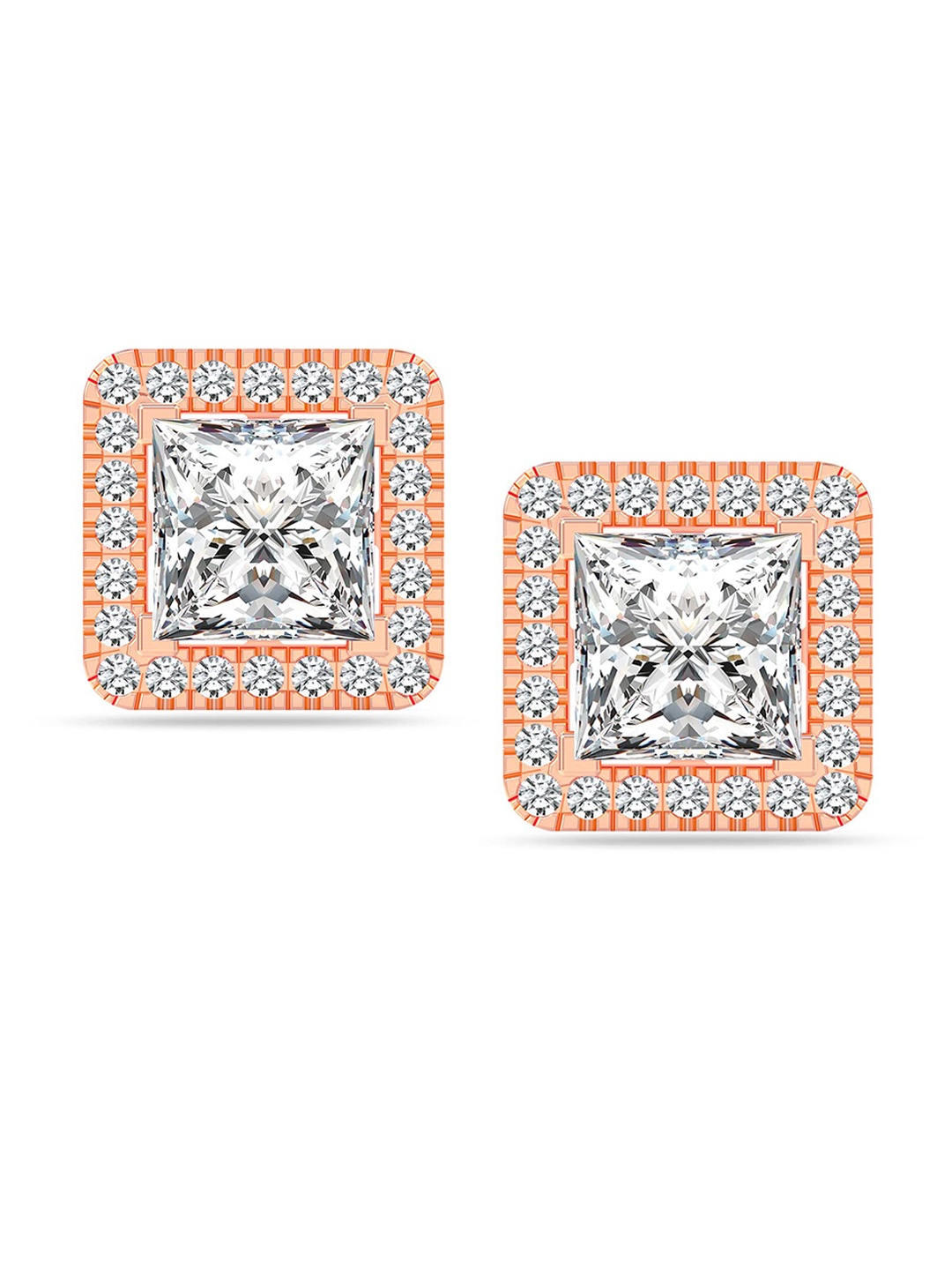 

LeCalla Rose Gold-Plated 925 Sterling Silver Contemporary Studs Earrings