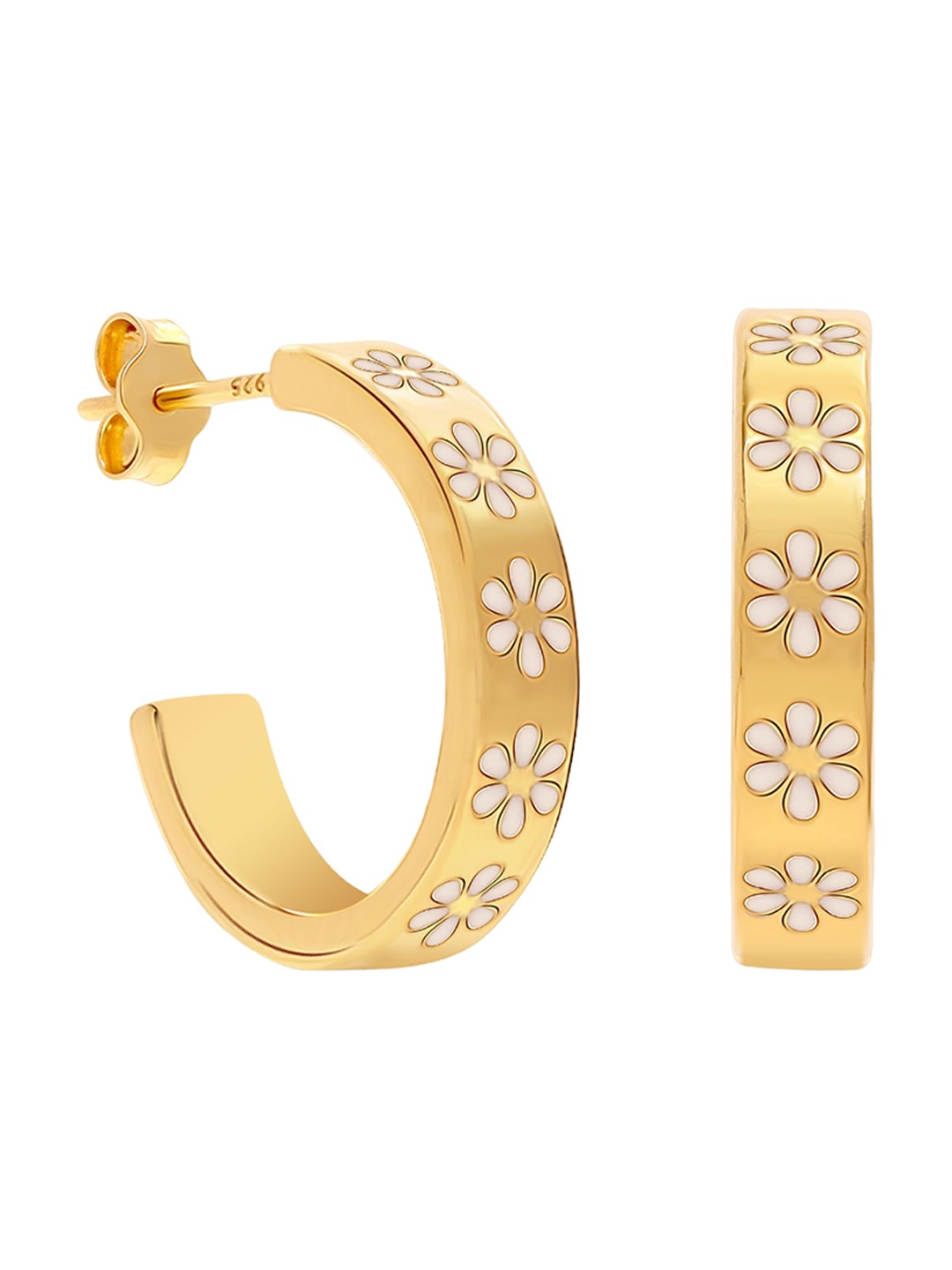 

LeCalla 92.5 Sterling Silver Gold-Plated Contemporary Hoop Earrings