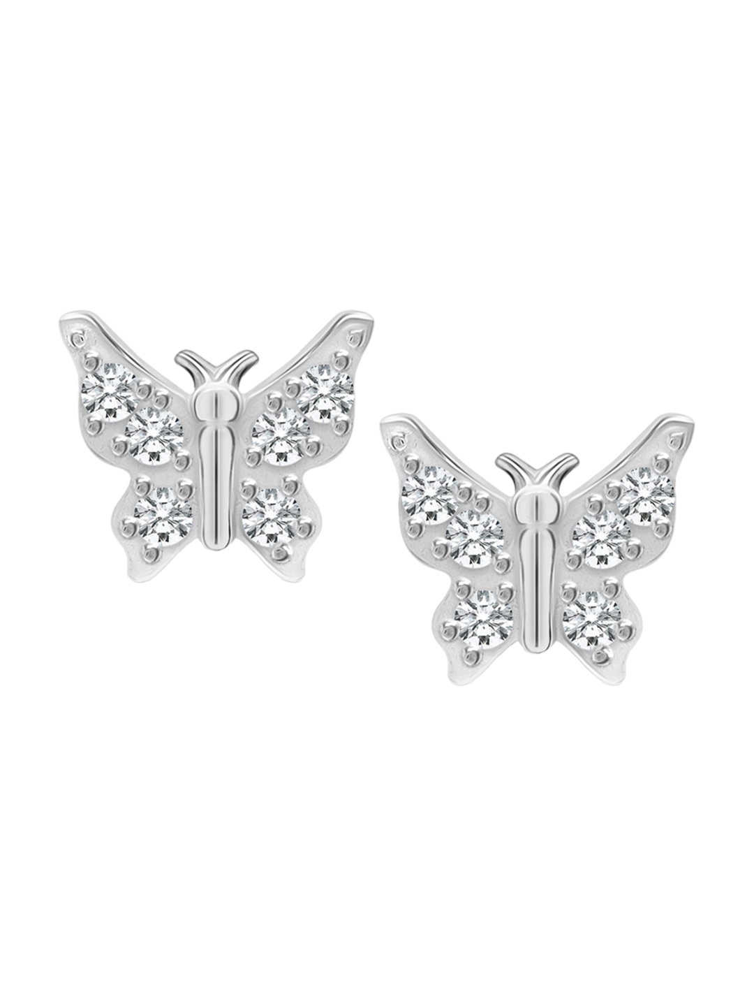 

LeCalla Rhodium Plated Contemporary Stud Earrings, Silver