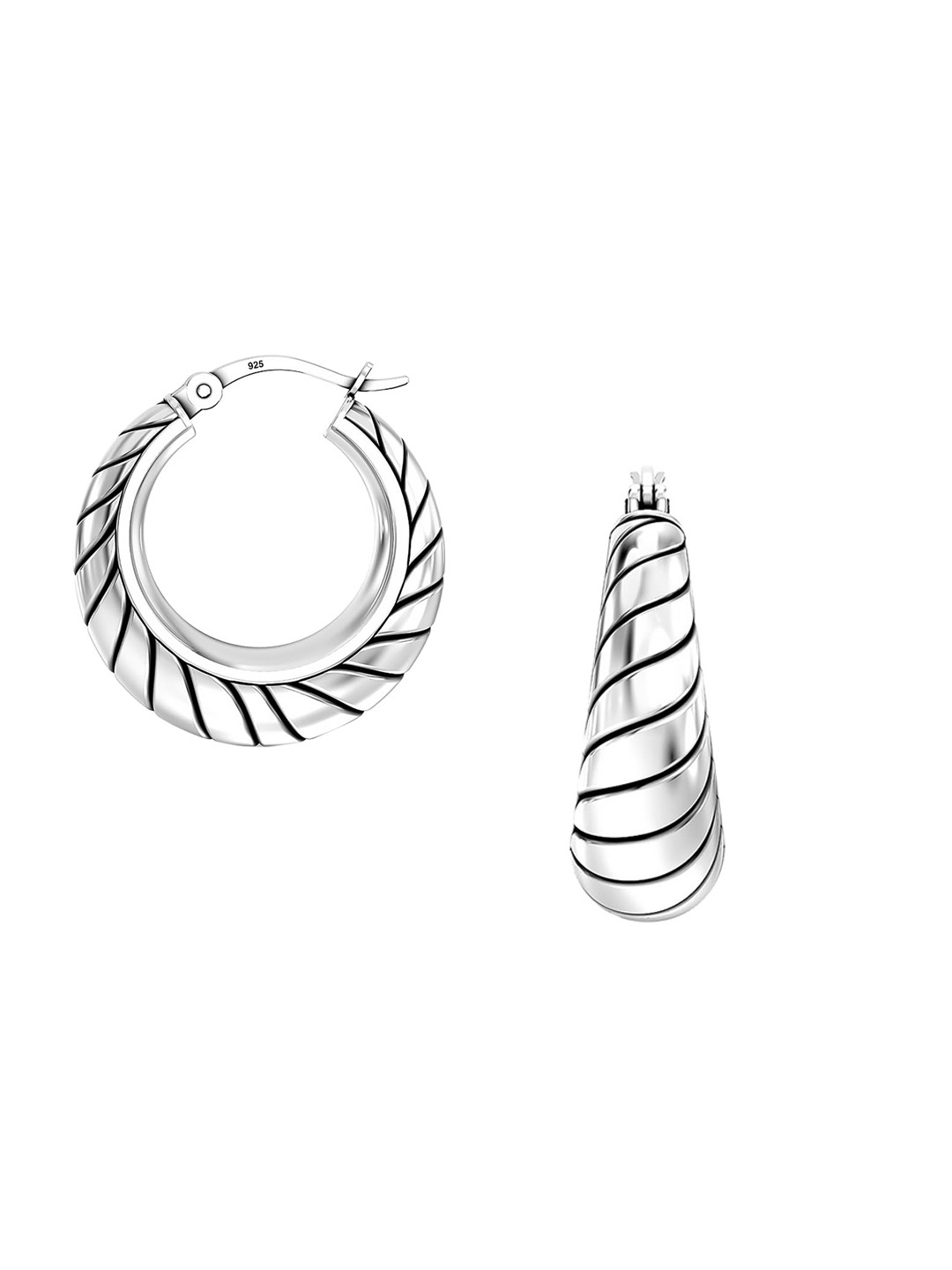 

LeCalla 925 Sterling Silver Plated Contemporary Studs Earrings, Grey melange