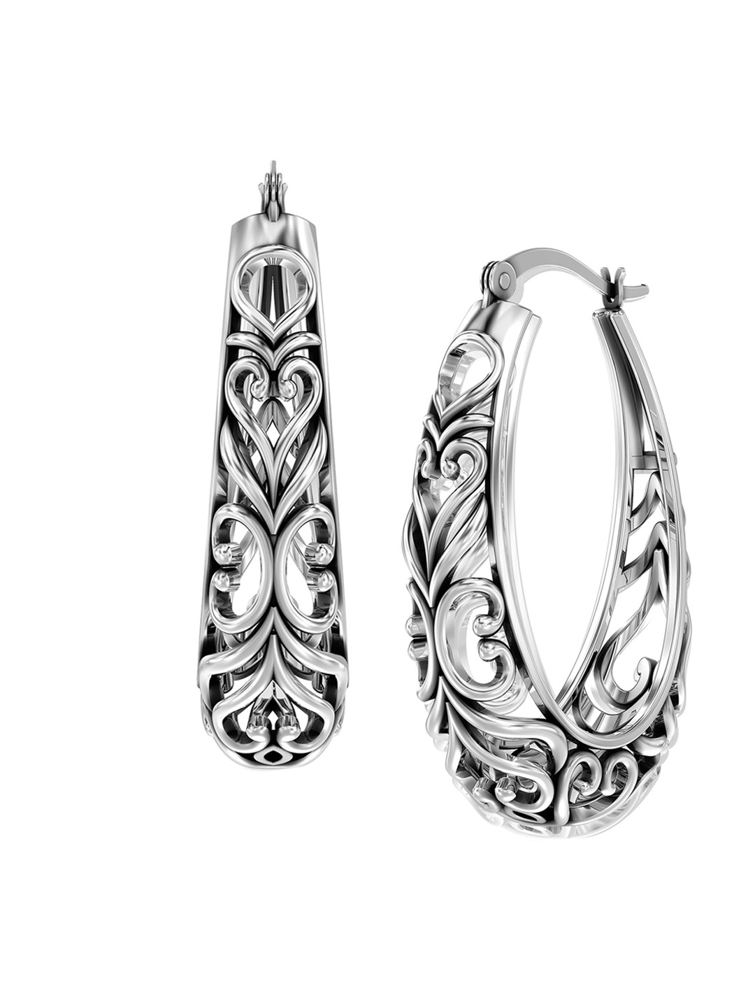 

LeCalla 925 Sterling Silver Plated Contemporary Hoops