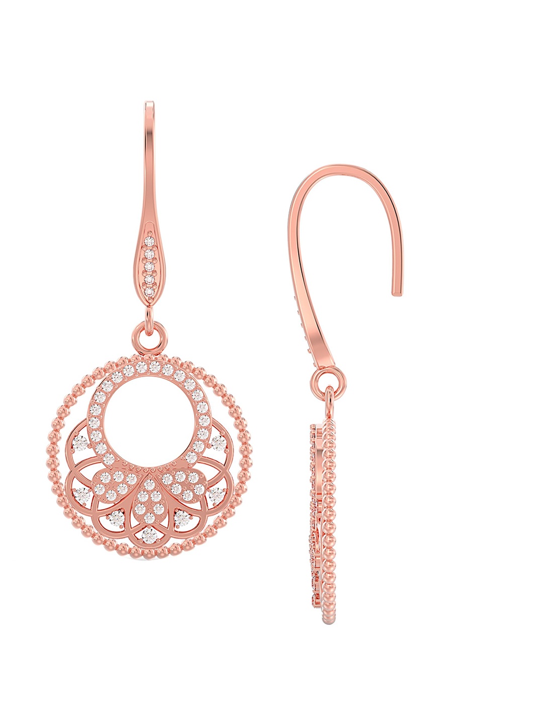 

LeCalla Rose Gold-Plated Cubic Zirconia-Studded Drop Earrings