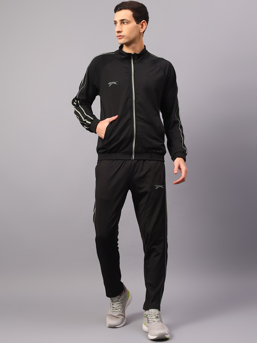 

Shiv Naresh Men Mock Collar Track Suit, Black