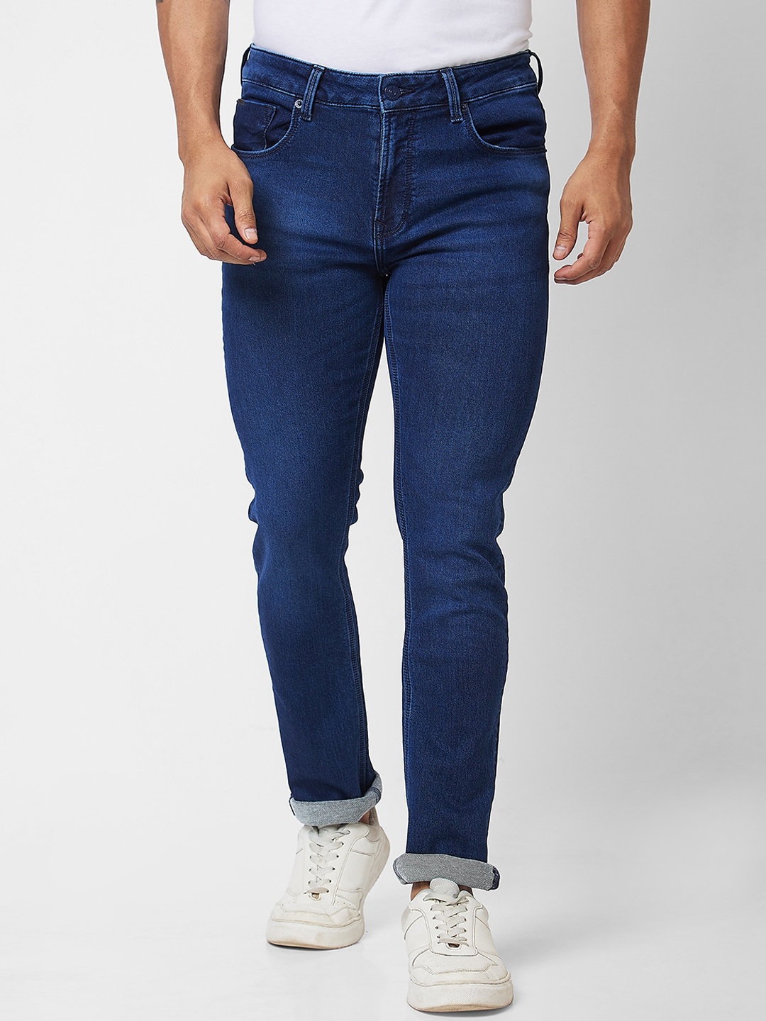 

SPYKAR Men Mid-Rise Light Fade Stretchable Cotton Jeans, Blue