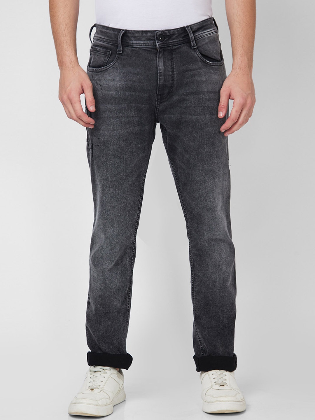 

SPYKAR Men Heavy Fade Cotton Stretchable Jeans, Black