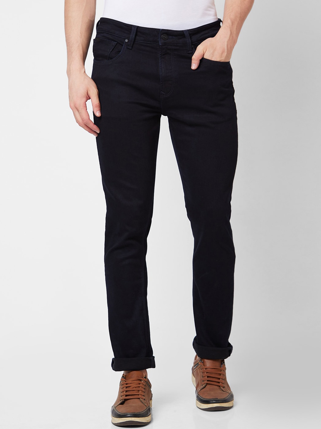 

SPYKAR Men Mid-Rise Clean Look Jeans, Blue