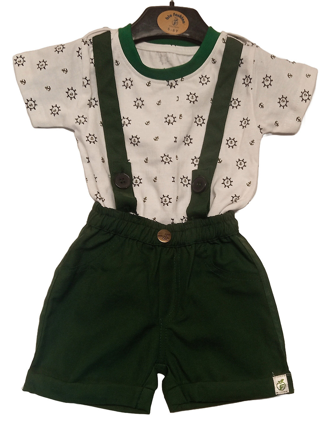 

BAESD Infants Boys Printed Pure Cotton T-shirt with Shorts, Cream