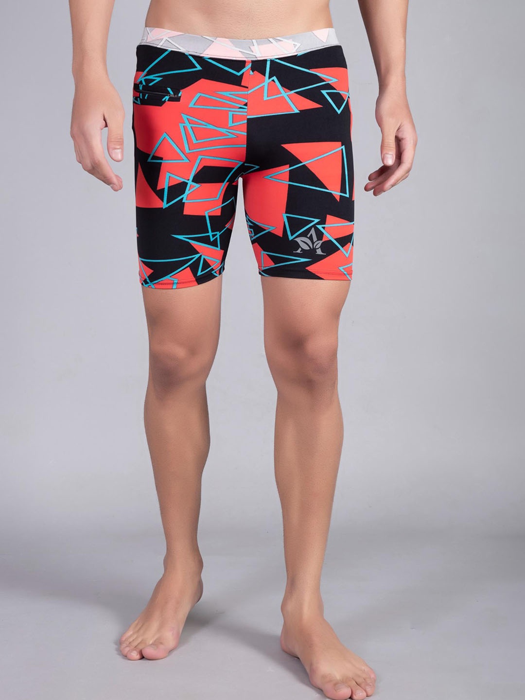 

Apraa & Parma Men Printed Slim Fit High-Waist Swim Bottoms, Black