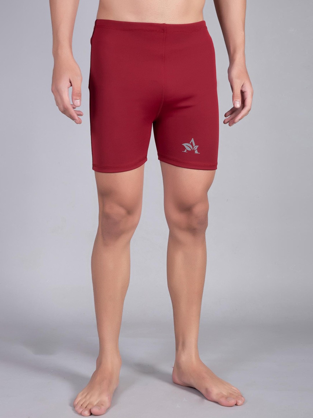 

Apraa & Parma Men Slim Fit High-Waist Swim Bottoms, Maroon