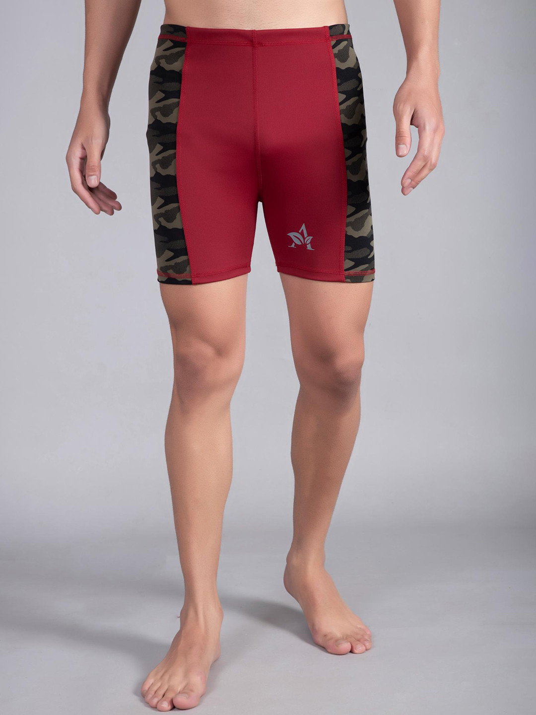 

Apraa & Parma Men Printed Slim-fit Swim Shorts, Red