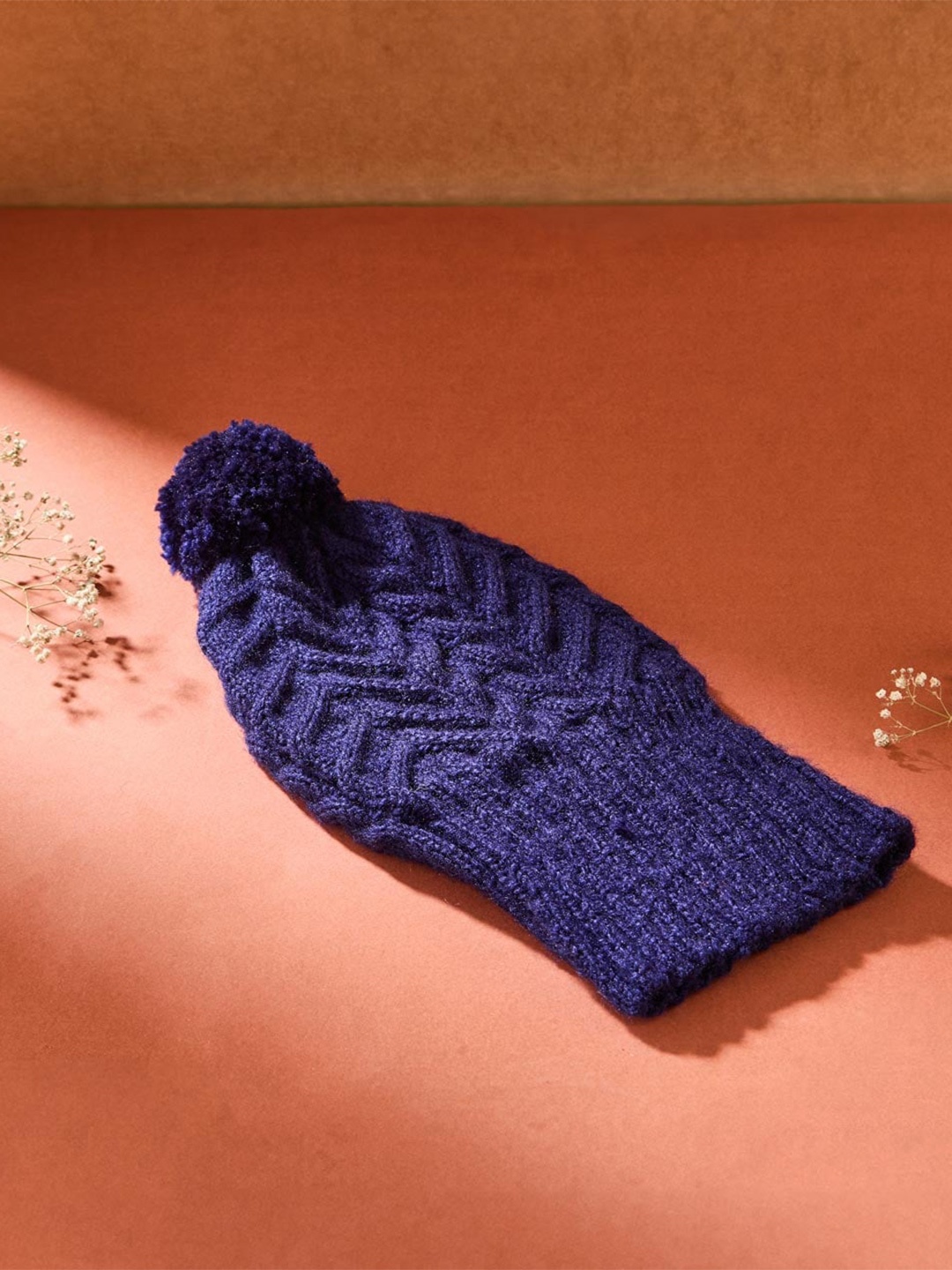 

Fabindia Women Self Design Acrylic Beanie, Purple
