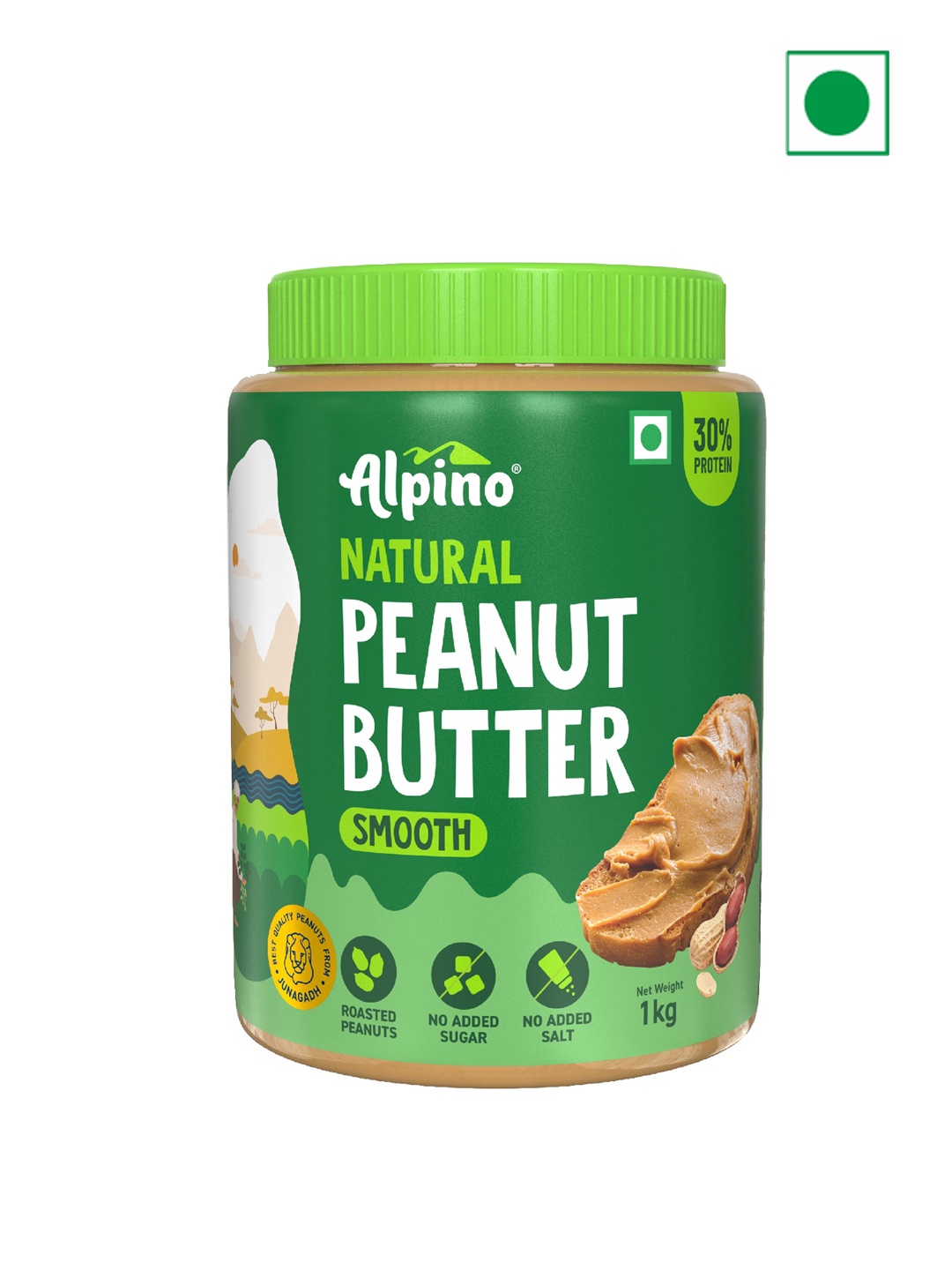 

Alpino Natural Peanut Butter Smooth 1 kg, Green