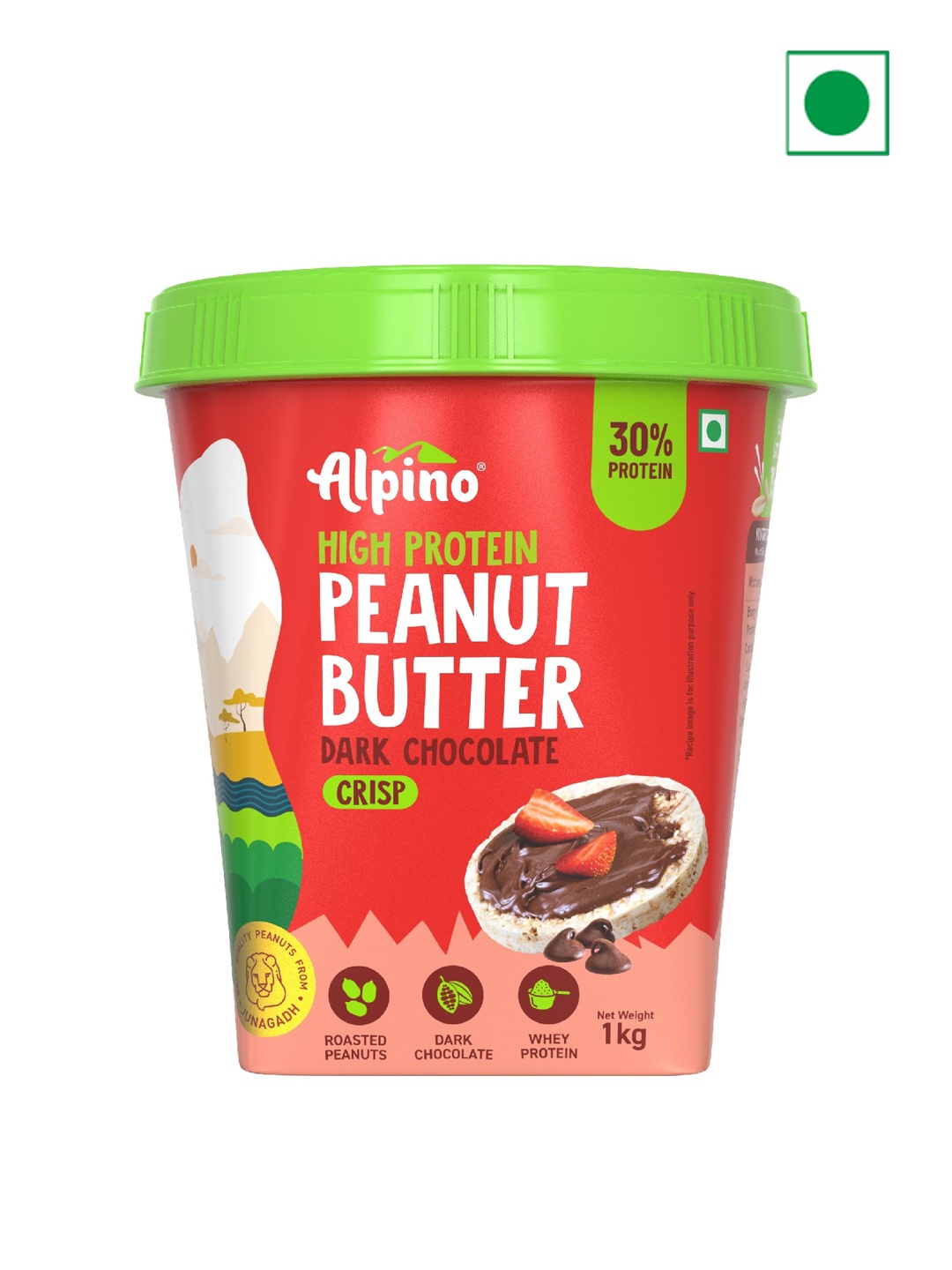 

Alpino High Protein Dark Chocolate Peanut Butter Crisp 1 Kg, Red