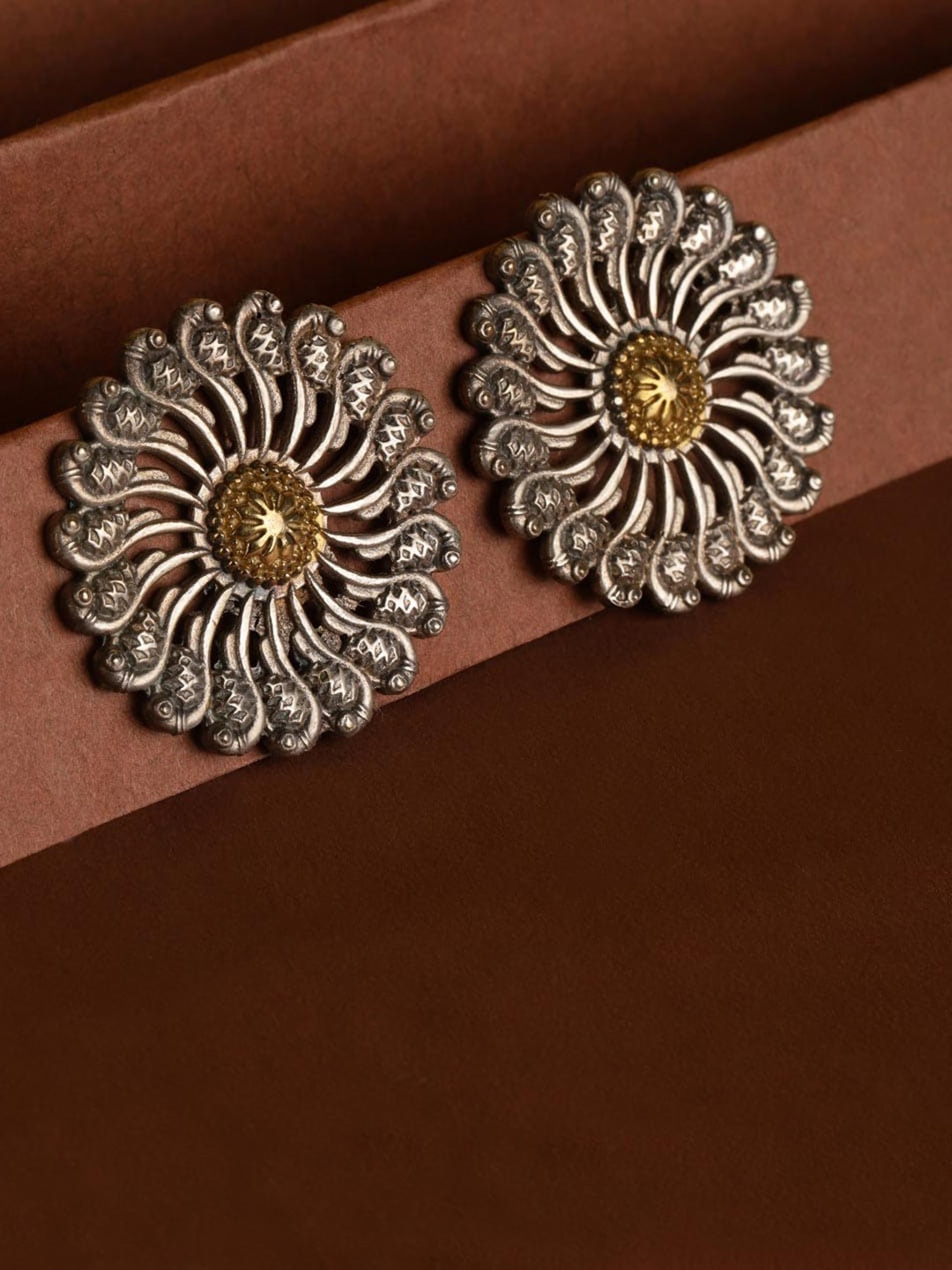 

Fabindia Circular Metal Drop Earrings, Silver
