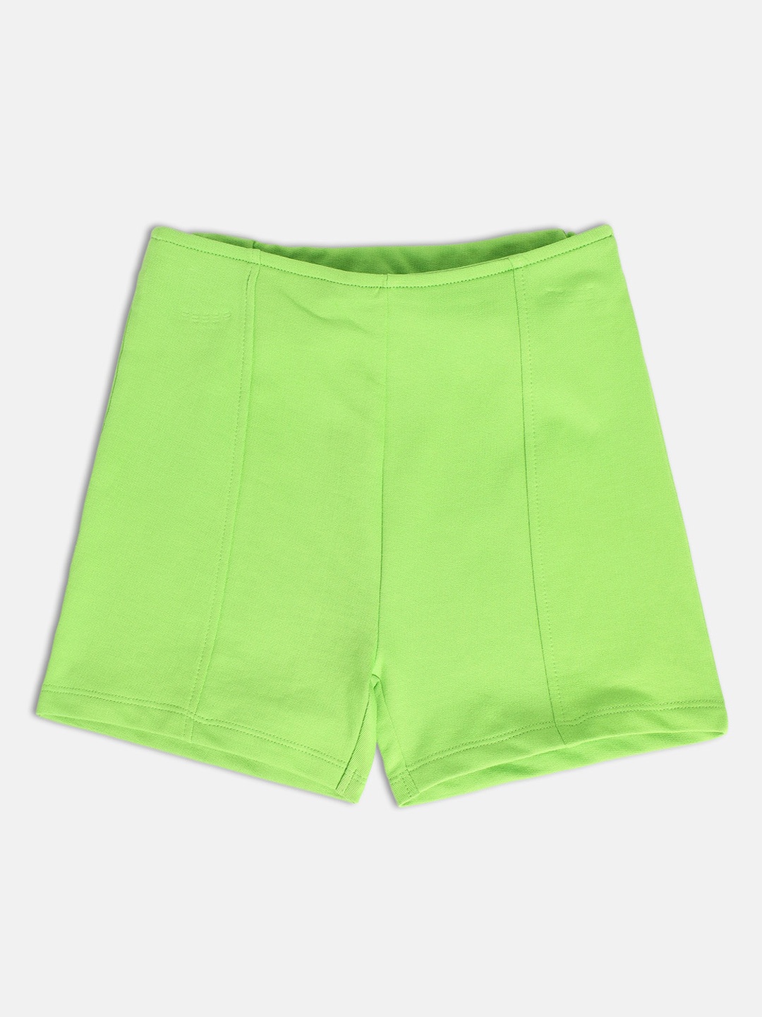 

MINI KLUB Girls Mid Rise Pure Cotton Shorts, Green