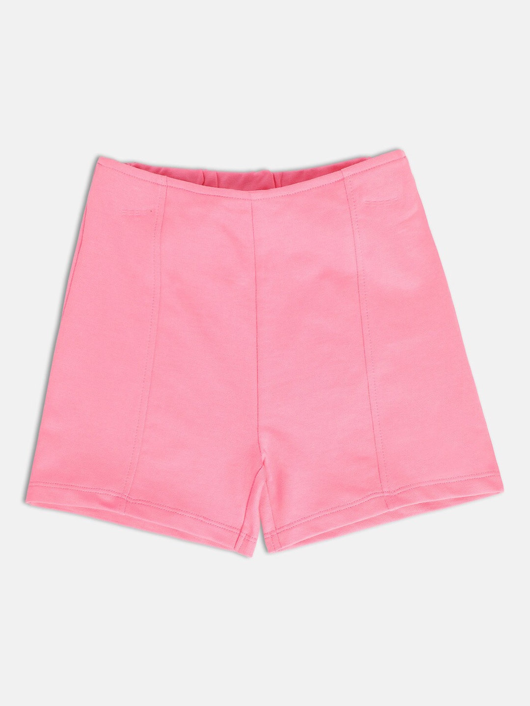 

MINI KLUB Girls Mid Rise Pure Cotton Shorts, Pink