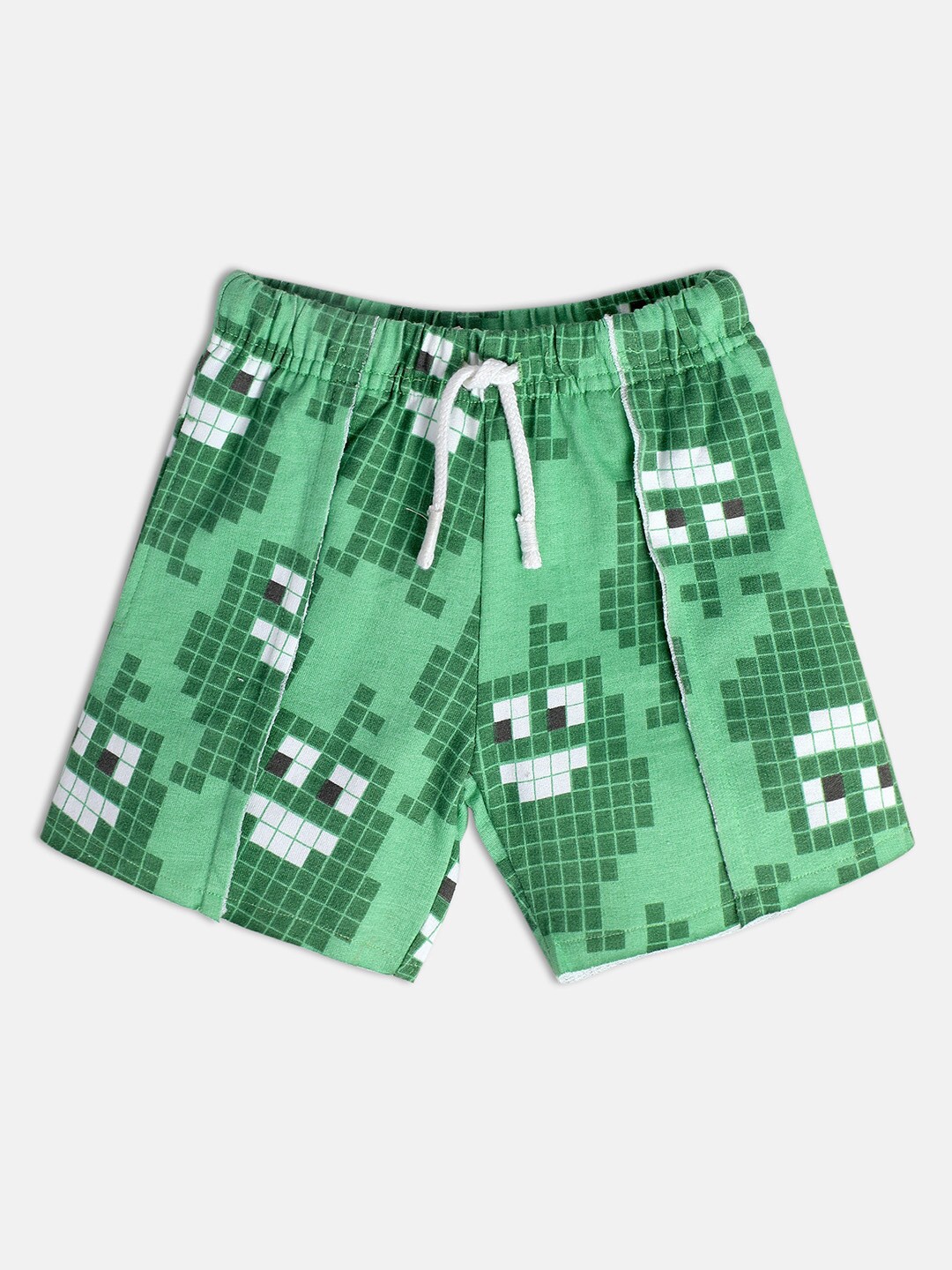 

MINI KLUB Boys Graphic Printed Pure Cotton Shorts, Green