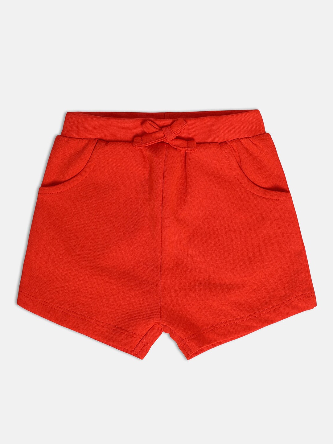 

MINI KLUB Girls Mid Rise Pure Cotton Shorts, Red