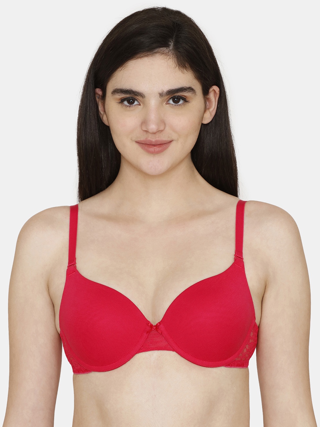 

Zivame BMedium Coverage Underwired Heavily Padded Push-Up Bra With All Day Comfort, Red