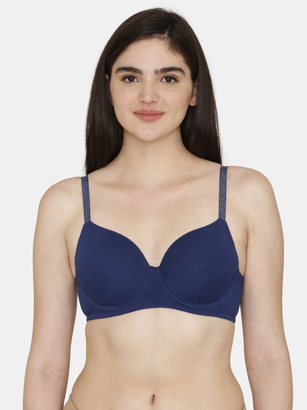 

Zivame Full Coverage Underwired Lightly Padded T-shirt Bra With All Day Comfort, Blue