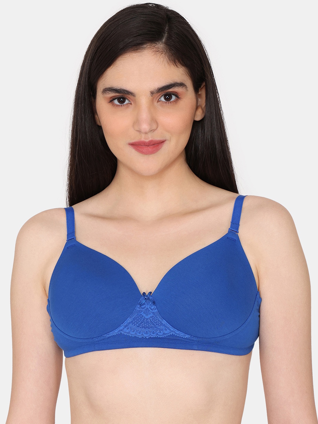 

Zivame Full Coverage Lightly Padded Cotton Bra, Blue