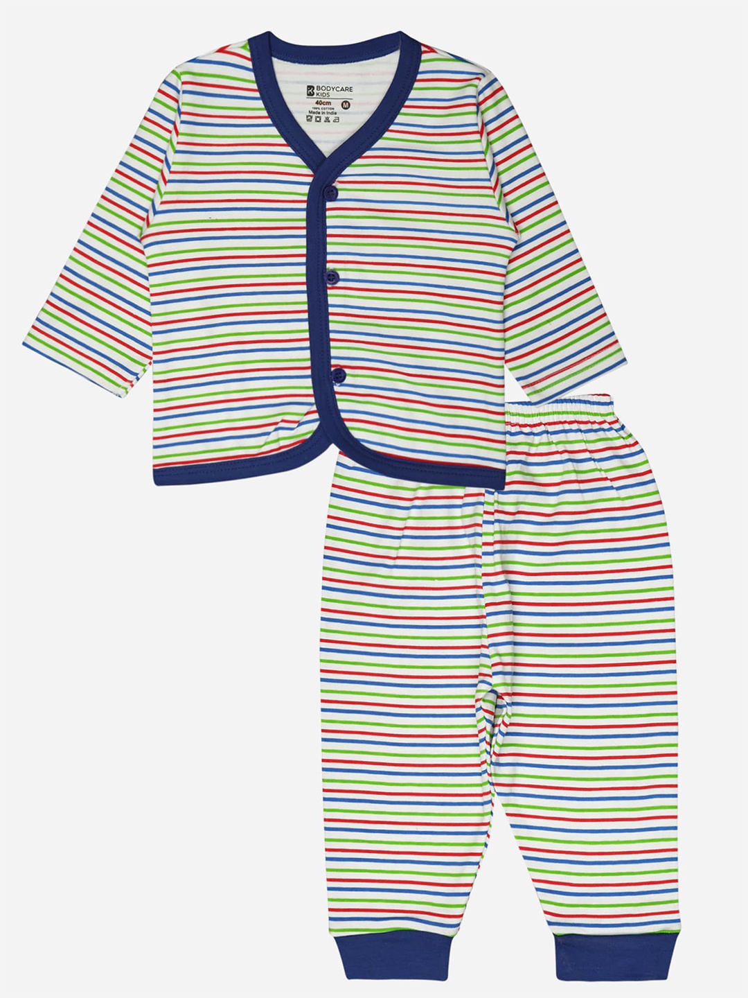 

Bodycare Kids Striped V-Neck Top with Pyjamas, White