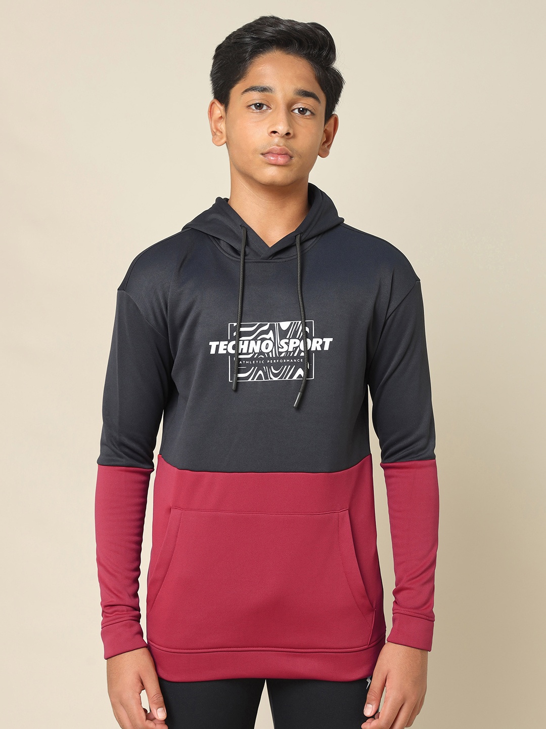 

Technosport Boys Graphic Printed Hooded Pullover Sweatshirt, Maroon