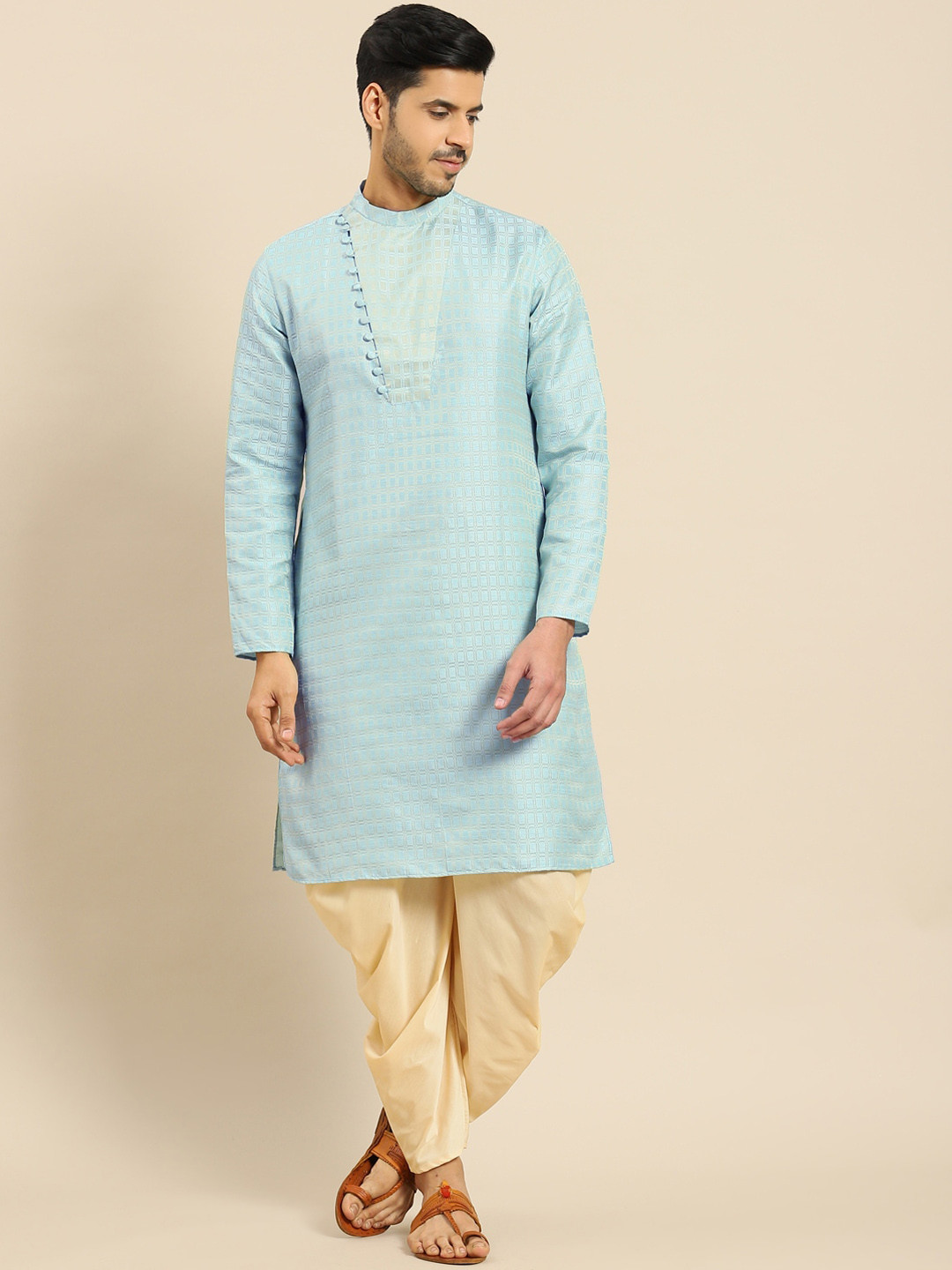 

Anouk Regular Kurta With Dhoti Pants, Turquoise blue
