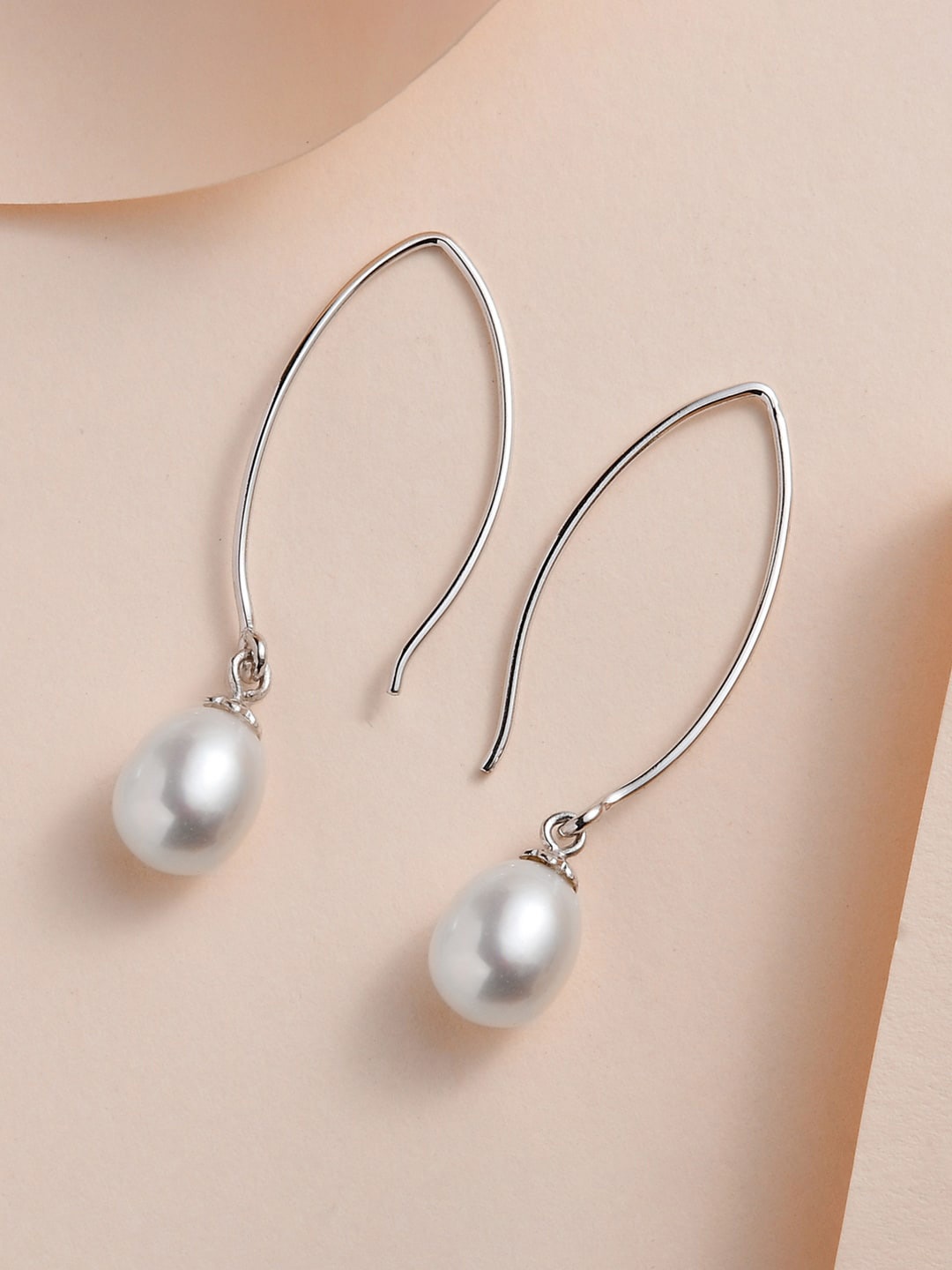 

Ornate Jewels 925 Sterling Silver Freshwater Pearl Drop Earrings, White