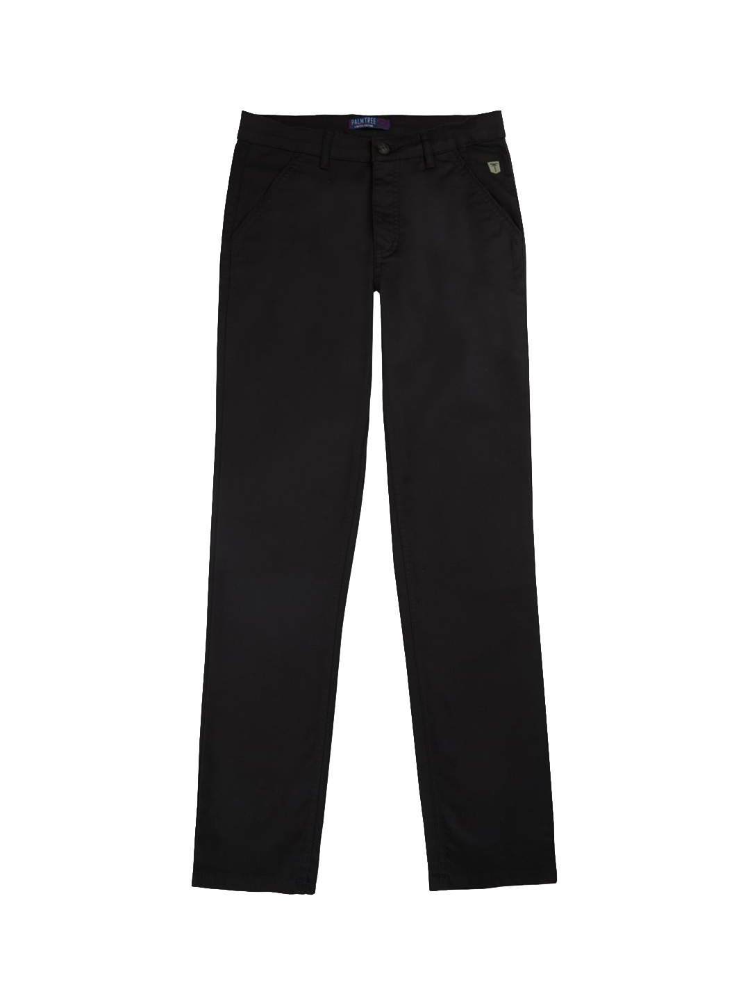 

Palm Tree Boys Straight Fit Elasticated Cotton Chinos Trouser, Black