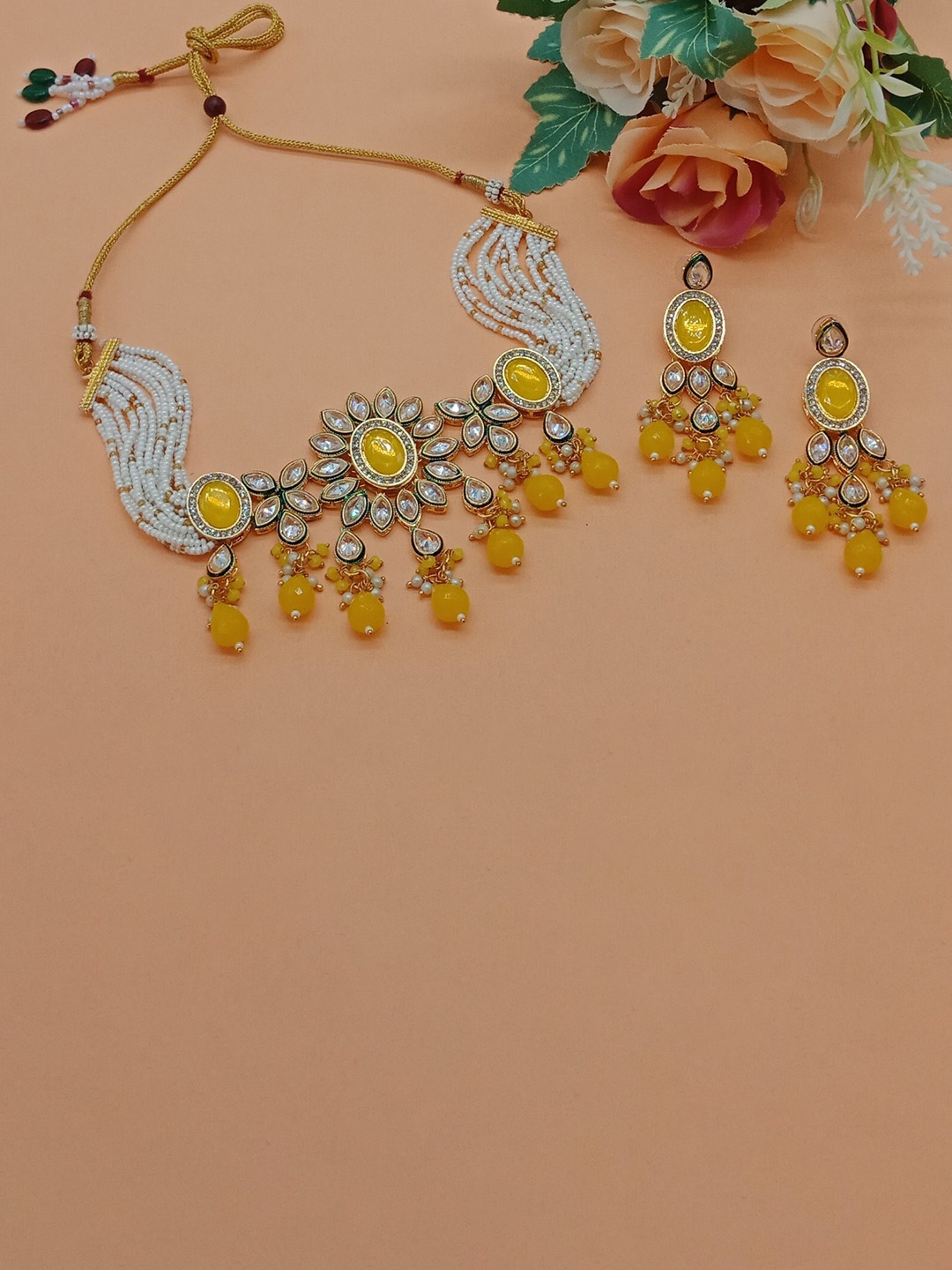 

AASHISH IMITATION Gold-Plated AD Studded Jewellery Set