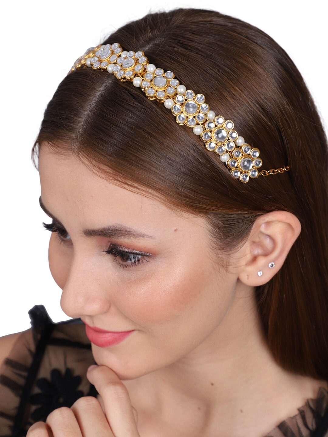 

Shining Diva Fashion Gold-Plated Kundan Studded Matha Patti
